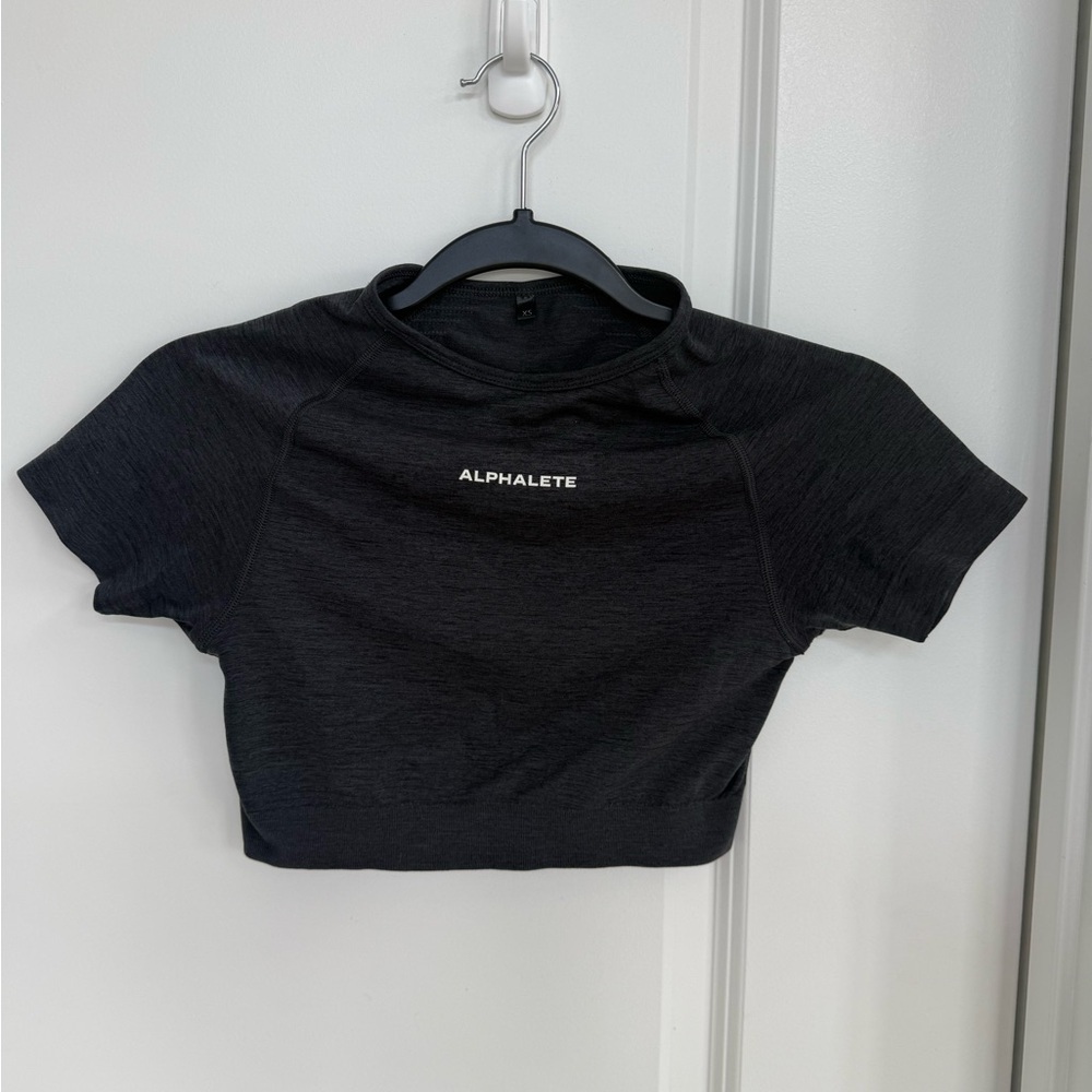 Alphalete Charcoal Athletic Crop Top